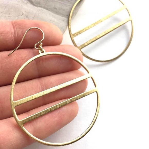 14K gold/sterling silver Modern Hoop Earrings - Picture 2 of 3
